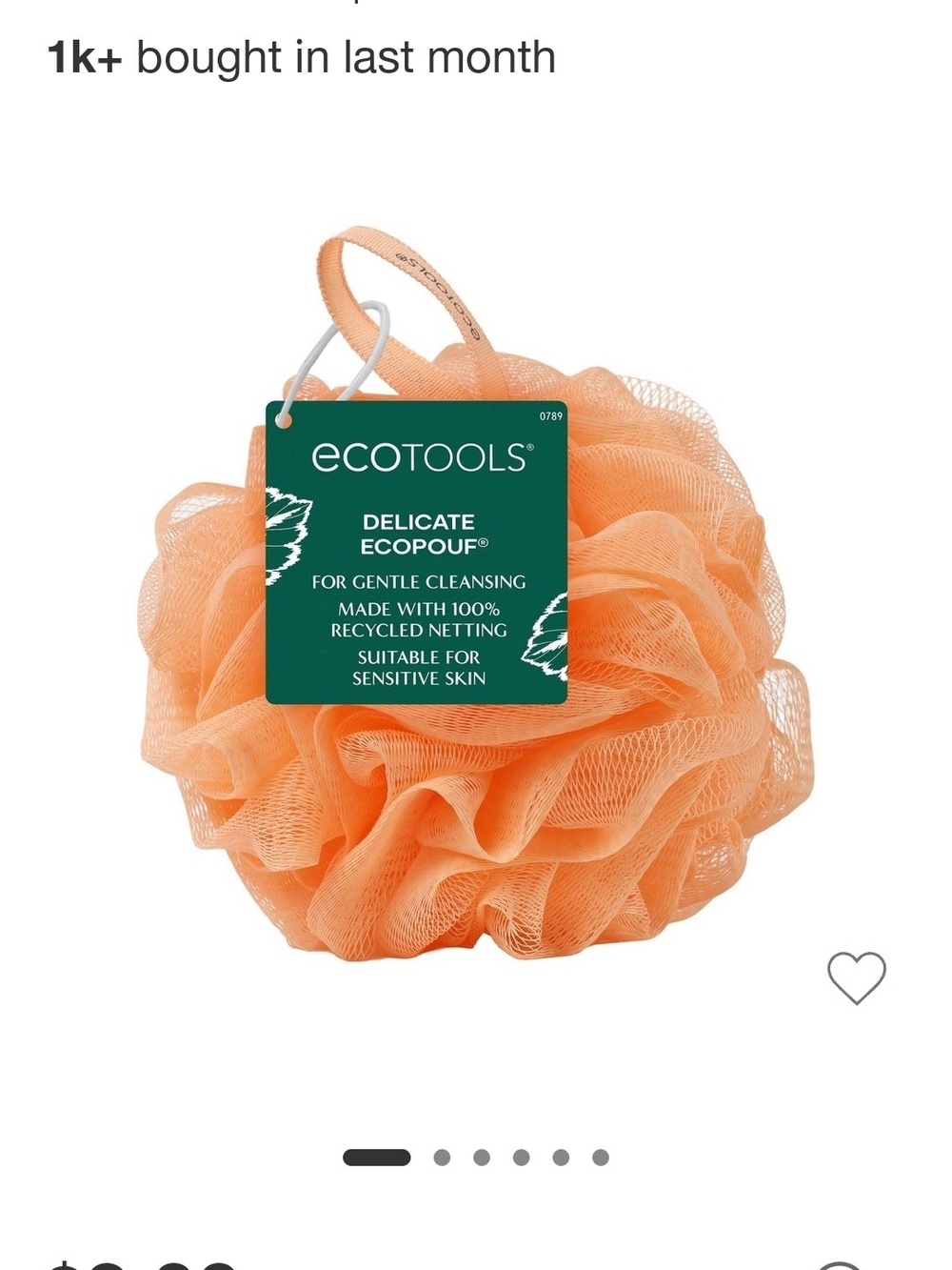 EcoTools Delicate Ecopouf Bath Pouf in Peach Qty 6